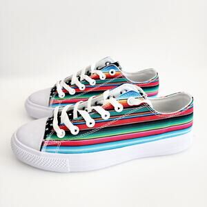 House of Chingasos Mexican Serape & Stars Print Shell Toe Sneakers Men's Size 6